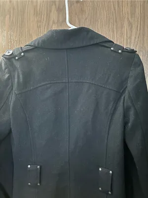Vintage Tom Wolfe black cropped gothic, tactical aesthetic wool jacket Size 12 thumbnail 3