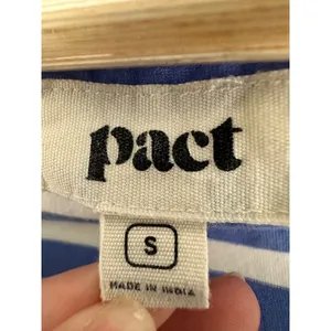 Pact Organic Cotton V-Neck Sleeveless Mini Dress Blue White Striped Womens Small thumbnail 4