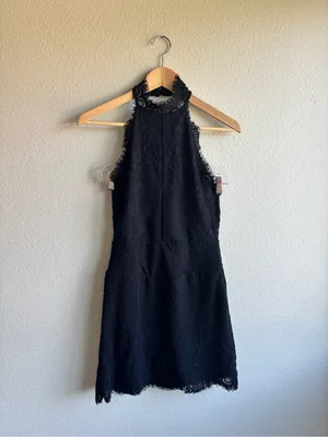 Black Lace Halter Backless Mini Dress thumbnail 3