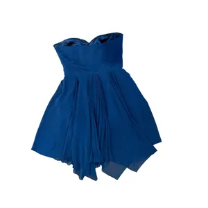 Lauren Ralph Lauren Evening Navy Blue Strapless Pleated Handkerchief Dress 10 thumbnail 6