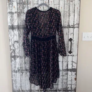 Xhilaration black floral sheer long duster thumbnail 4