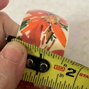 Floral Orange and Cream Bangle thumbnail 2
