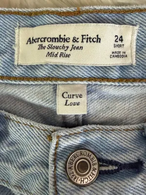 Abercrombie & Fitch Curve Love Slouchy Jeans 24 Short Distressed Wide Leg thumbnail 4