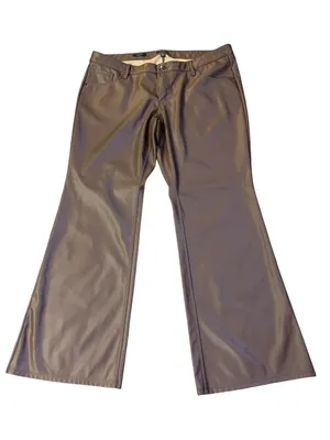 Wild Fable Faux Leather Flare Pants Womens 16 Brown Low Rise Leather Used thumbnail 3