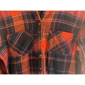 BDG‎ Red Navy Plaid Flannel Button Up Shirt Long Sleeve Women XS Gorpcore Trails thumbnail 4