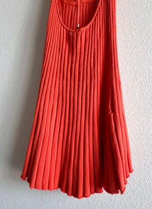 New Free People Cherie Tie Back Knit Mini Dress Size Medium Orange Red thumbnail 14