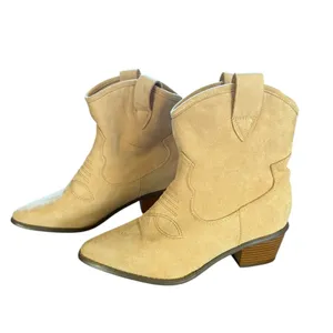 French Connection Carrie Boots Beige Western Vegan Suede Womens Size 7 thumbnail 2