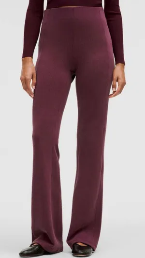 Lululemon Ribbed Softstreme Flared Pant Casual Athletic Pants Garnet 10 14 NWT thumbnail 1