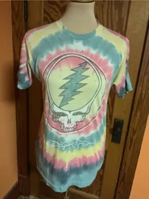 Liquid Blue Grateful Dead Steal Your Face Tie Dye T Shirt Reggae SYF Hippie thumbnail 6