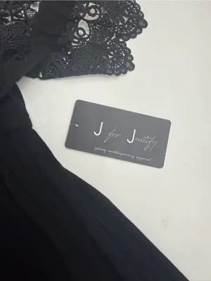 J for Justify Black One-Shoulder Maxi Dress with Crochet Trim Size M thumbnail 6