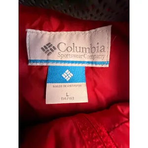 Columbia Girls Red Hooded Rain Jacket Size L 14/16 Mesh Lined RB2118 thumbnail 3