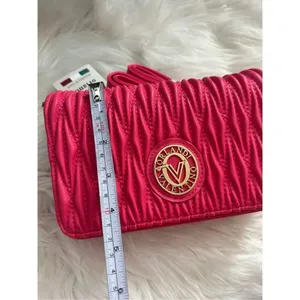 Valentino Orlandi Pink Quilted Crossbody Vegan Leather Purse Barbiecore thumbnail 7