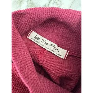 FREE PEOPLE Long Sleeve Mock Neck Studded Sleeve Red Thermal Top Tee Size XS thumbnail 6