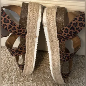 Time & Tru Walmart Leopard Platform Espadrilles Sandals Women's Size 7 thumbnail 5