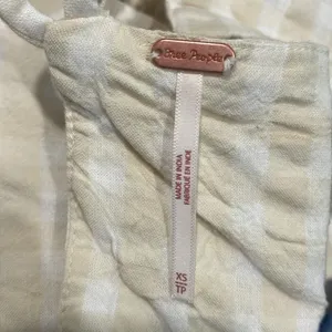 Free People cotton gingham striped open back tank thumbnail 3