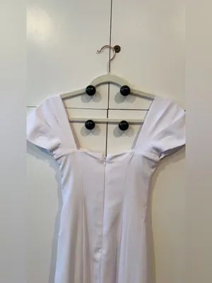 NWOT Abercrombie & Fitch White Off Shoulder Midi Dress Pencil Bodycon XXS thumbnail 6