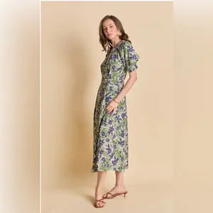 English Factory Casual Print Pleat Midi Dress FLORAL PRINTED MIDI DRESS size XS thumbnail 2