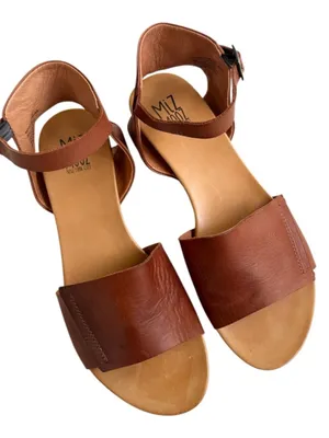 EUC Miz Mooz Leather Antony Sandals Brown Size 10 thumbnail 1