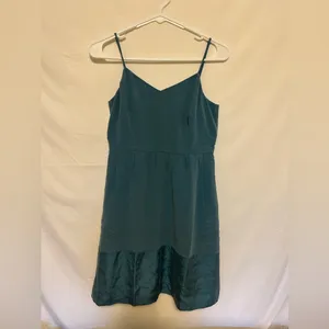 Madewell Silk Bordershine‎ Cami Dress in Teal Size 0 thumbnail 2