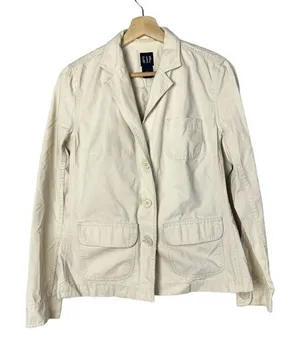 Gap Cream Off‎ White Utility Button Down Jacket M thumbnail 1