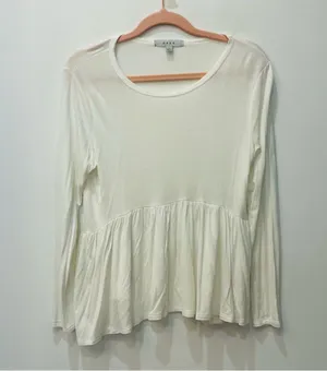 GAZE Regular Blouse ruffle white blouse sz small thumbnail 1