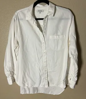 Madewell womens button‎  White Shirt size medium thumbnail 1