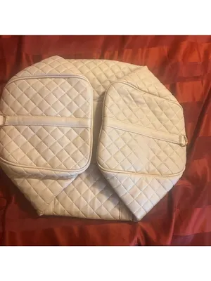 Elegant Quilted vegan leather dust pink weekender thumbnail 3