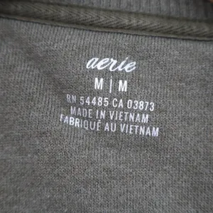 Aerie Womens Oversized Crewneck Sweatshirt Olive Green Size M thumbnail 3