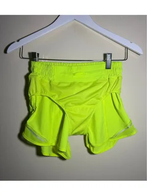 Lululemon Hotty Hot Athletic Shorts in Neon Yellow Sz 4 thumbnail 5