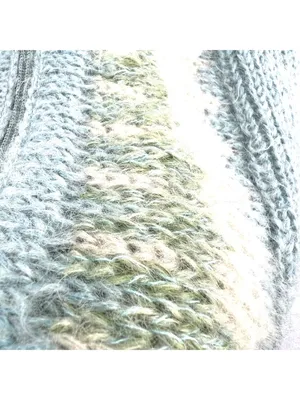 Margaret OLeary Cardigan Sweater Kid Mohair Blend Zip Front Blue Green Size 2 thumbnail 7