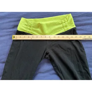 Rubber Doll Womens Flare Yoga Pants Neon Yellow Smocked Waist Athletic Trousers thumbnail 8