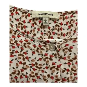 Max Studio Fall Floral Ruffle Sleeve Button Blouse // Size Large thumbnail 4