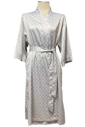 Cabernet by Sleep Sense Satin Wrap Robe Silver Gray White Medium thumbnail 1