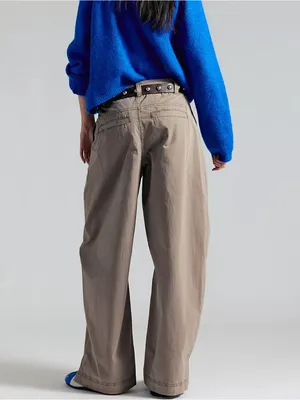 Free People We The Free Stand Up Barrel Chino Pants in Dusted Cocoa Brown NWT thumbnail 2