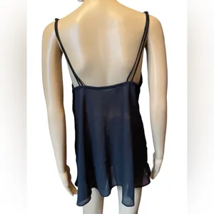 Je T’adore Vintage 90s Black Beaded Sequin Velvet Glam Sheer Lingerie Slip Top thumbnail 6
