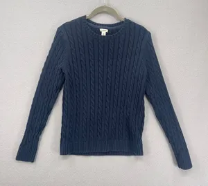 LL Bean Cable Knit Sweater Womens *XS/Small Blue Crewneck Fall Winter Preppy thumbnail 1