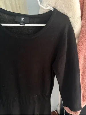 Black Knit Fit-and-Flare Dress thumbnail 2
