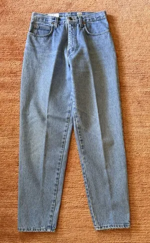 Vintage Bill Blass Italy High Rise Mom Jeans Blue 100% Cotton Size 8 thumbnail 1