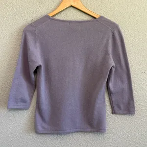 Mendocino Cashmere Top‎ Size Small 3/4 Sleeves EUC Purple thumbnail 2