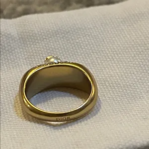 Dior D-FUSION RING Gold-Finish Metal a White Resin Pearl Silver-Tone Crystals thumbnail 8