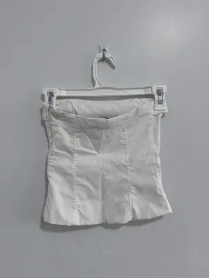 Zara Cream Strapless Crop Top thumbnail 4