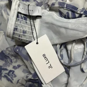 By JL luxe Floral Blue and White Dress spaghetti strap size L new with tags thumbnail 13