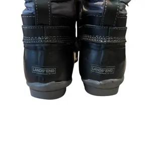 Lands End Womens 502432 Lined Winter Duck Boots‎ Mid Calf Lace Up Black Gray 11 thumbnail 5