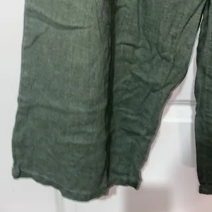 Jacqueline‎ de Yong Olive Linen Pants 42 coastal breathable pull on lagenlook thumbnail 4