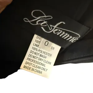La Femme Black Long Satin Prom Gown Dress with Side Slit Full Skirt Size 0 NWT thumbnail 10