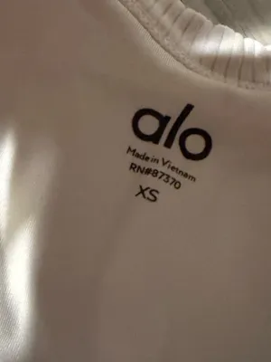 Alo Yoga White Wellness Bra Women XS thumbnail 5