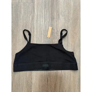 SKIMS Cotton Rib Bralette Onyx Black 2XL New With Tags‎ Adjustable Straps Scoop thumbnail 2