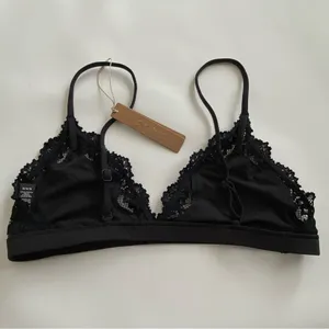 SKIMS Fits everybody Lace Triangle Bralette- NWT Onyx Size‎ L thumbnail 7