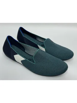 Rothy’s the loafer Spruce Prep shoes Women’s Size 11.5 Navy Teal Color block thumbnail 7
