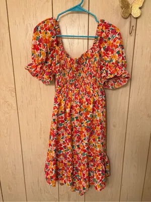 SHEIN all over floral square neck dress thumbnail 3